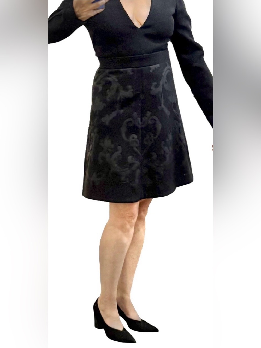 Stella McCartney Black Wool Blend Long Sleeve Mini Dress Size US 10 / EU 42